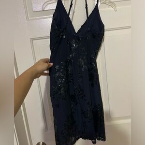 SPEECHLESS women’s navy sequin body con dress